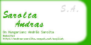 sarolta andras business card